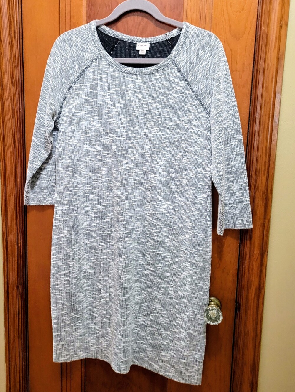 Merona Gray Marled Knit Raglan Sleeve Sweater Dress Size L